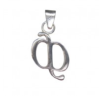PE001444 Sterling Silver Pendant Charm Letter Ф Cyrillic Solid Genuine Hallmarked 925